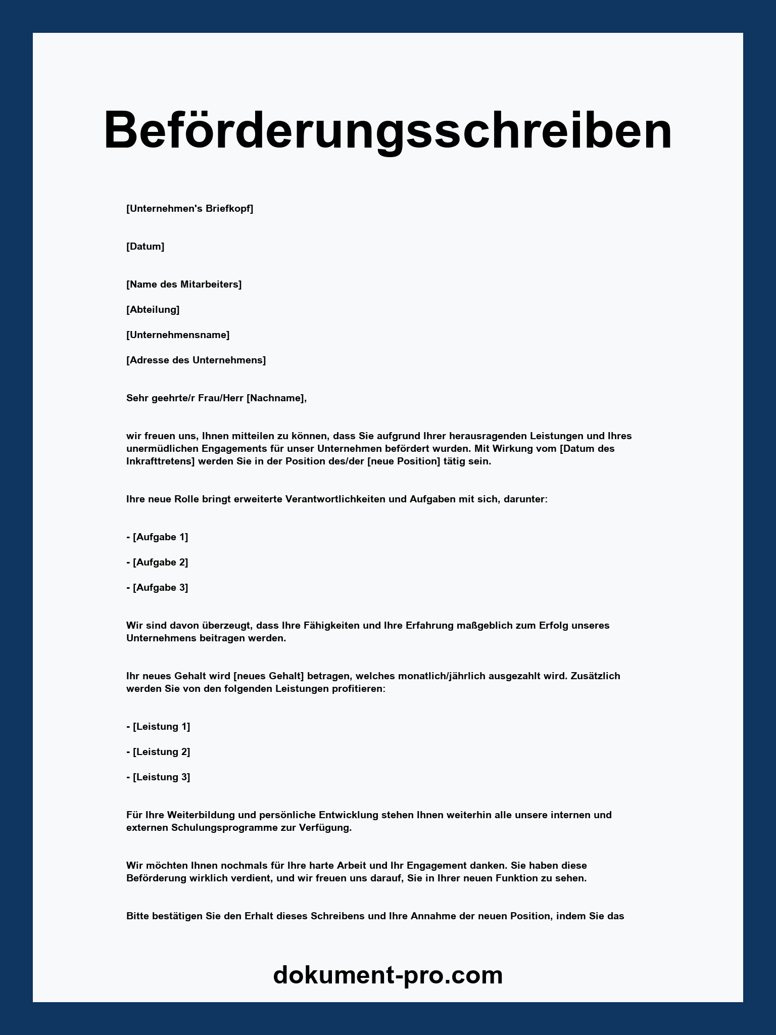 Beförderungsschreiben
