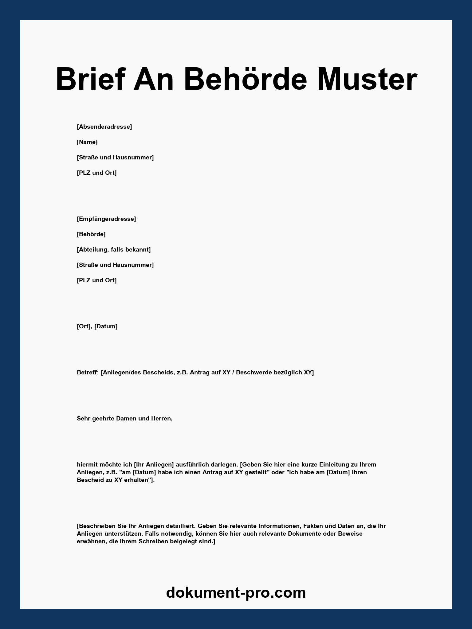 Brief An Behörde Muster - PDF