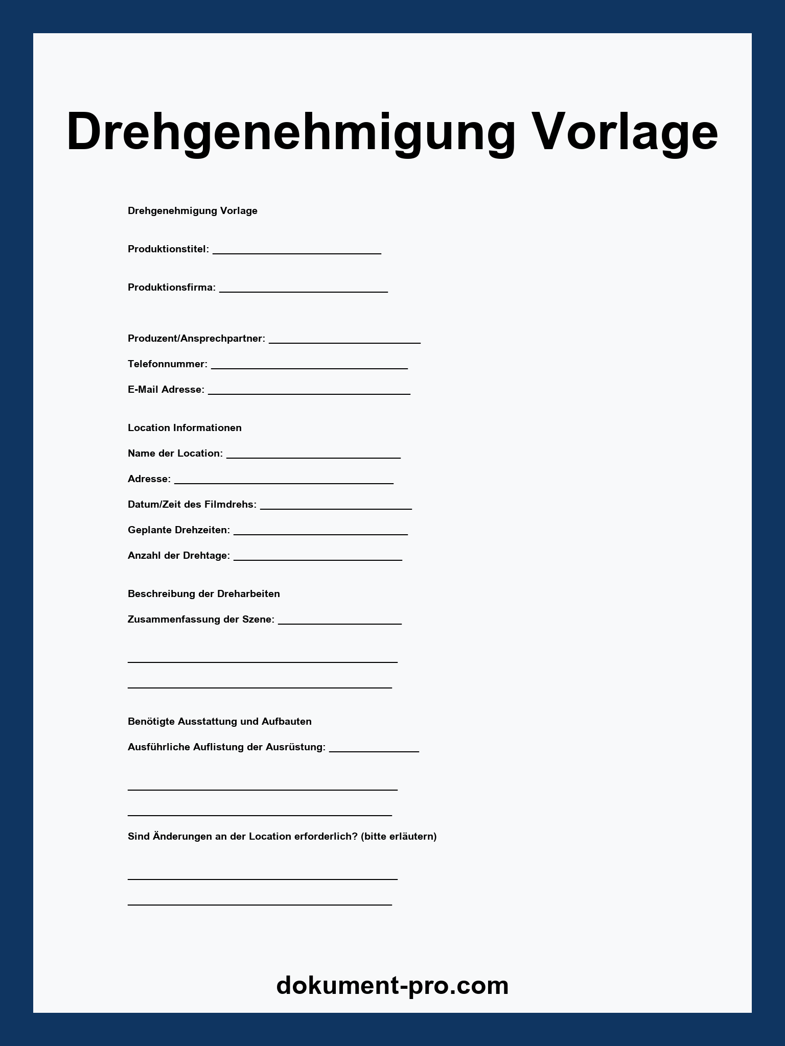 Drehgenehmigung Vorlage - WORD